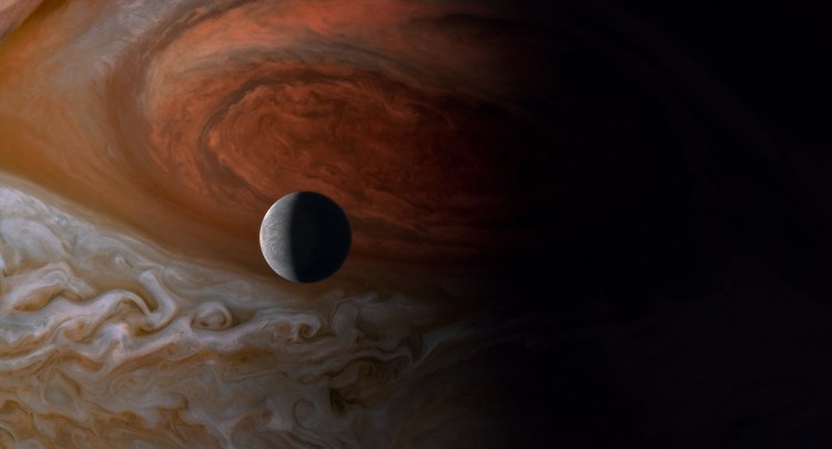 Jupiter and Europa, one of his moons