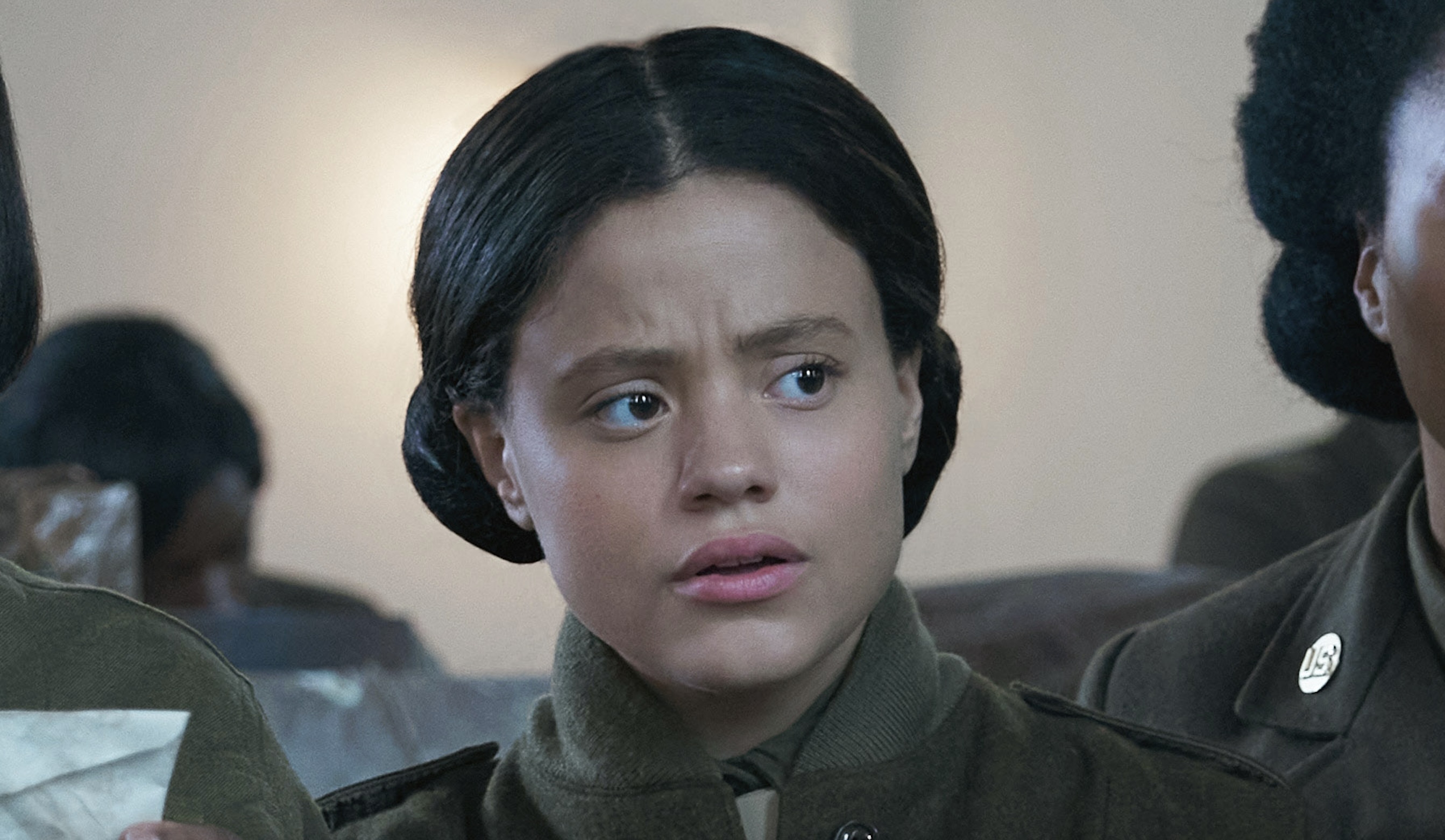 The Six Triple Eight Cast on Netflix - Sarah Jeffery as Dolores Washington