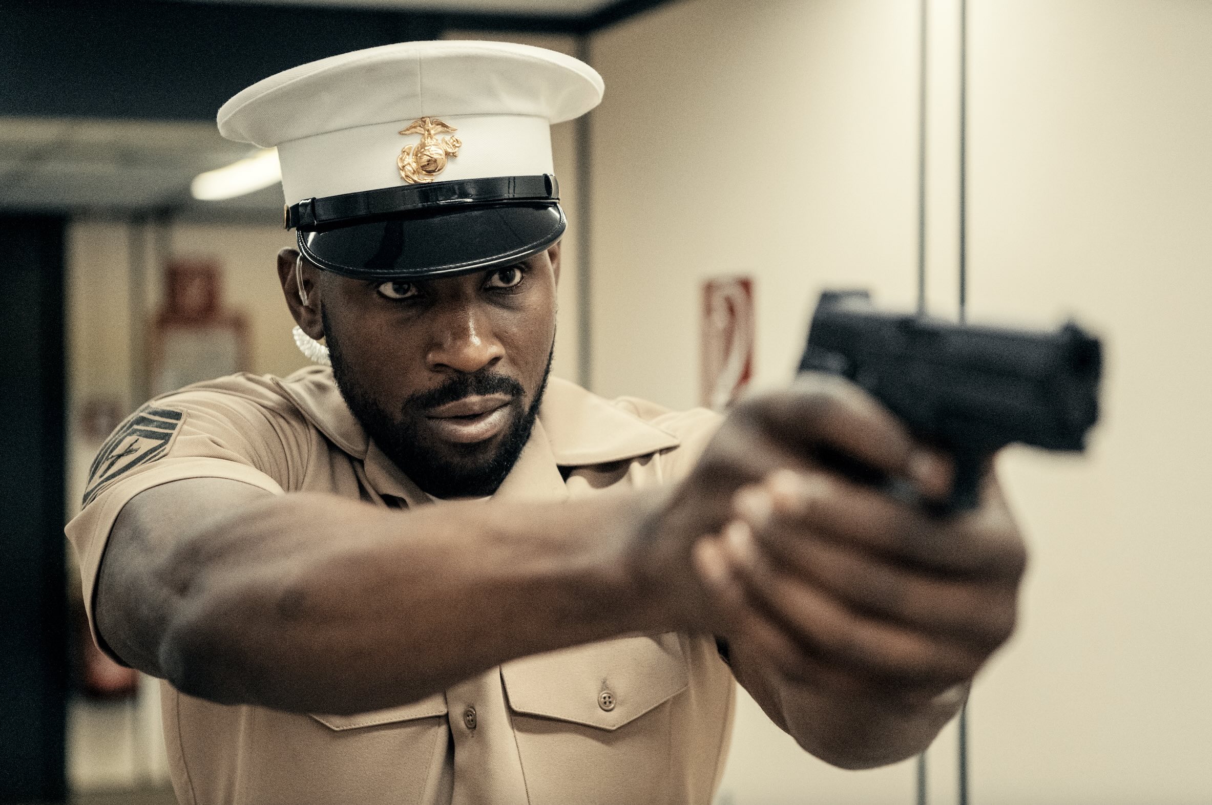 Exterritorial Cast on Netflix - Kayode Akinyemi as Sergeant Donovan