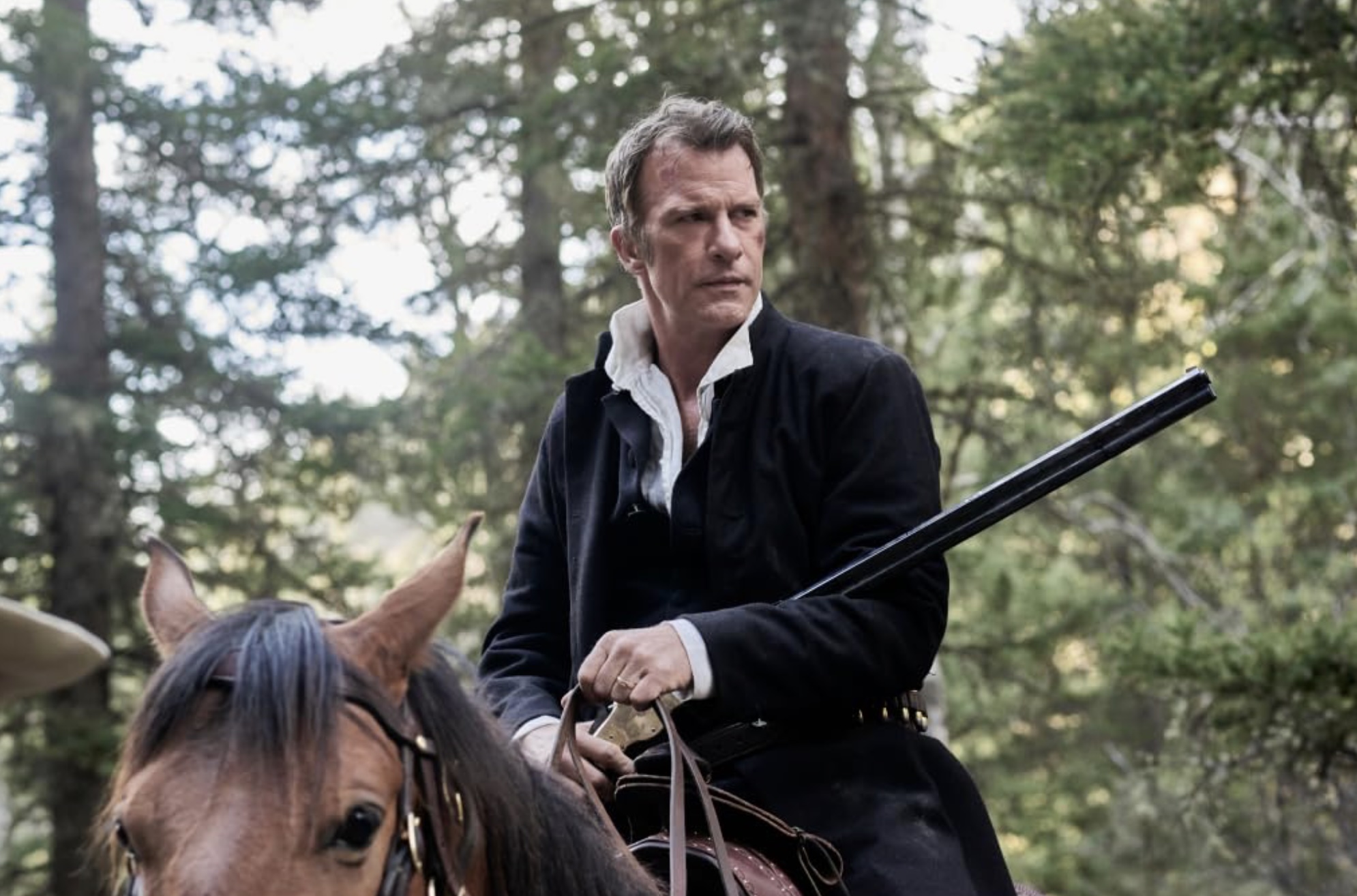 Murder at Yellowstone City Cast on Netflix - Thomas Jane as Thaddeus Murphy