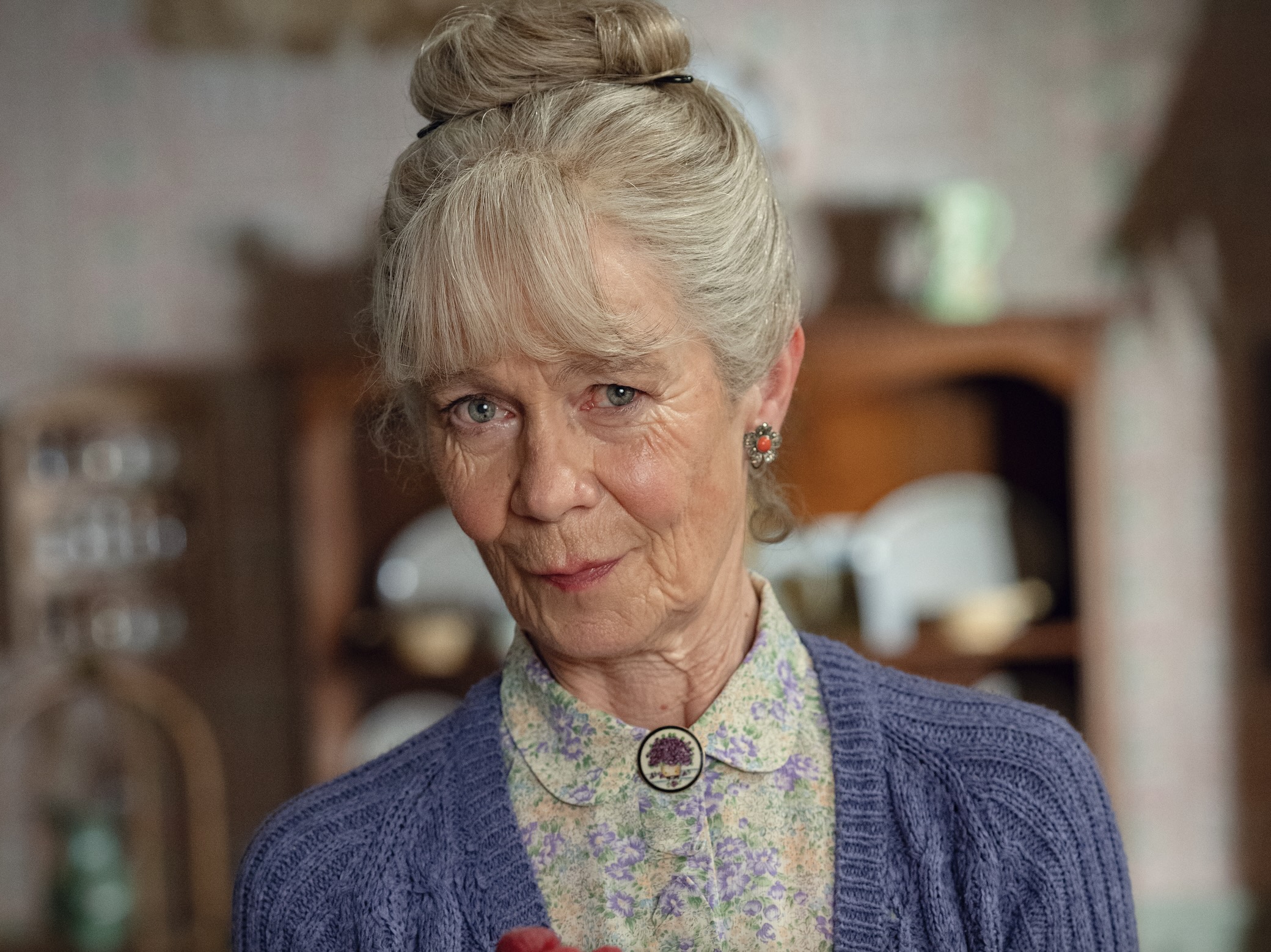 The Thursday Murder Club Cast on Netflix - Celia Imrie as Joyce
