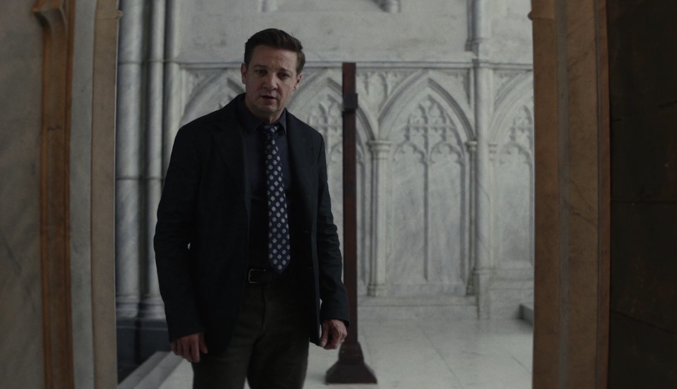 Wake Up Dead Man: A Knives Out Mystery Cast on Netflix - Jeremy Renner as Nat Sharp